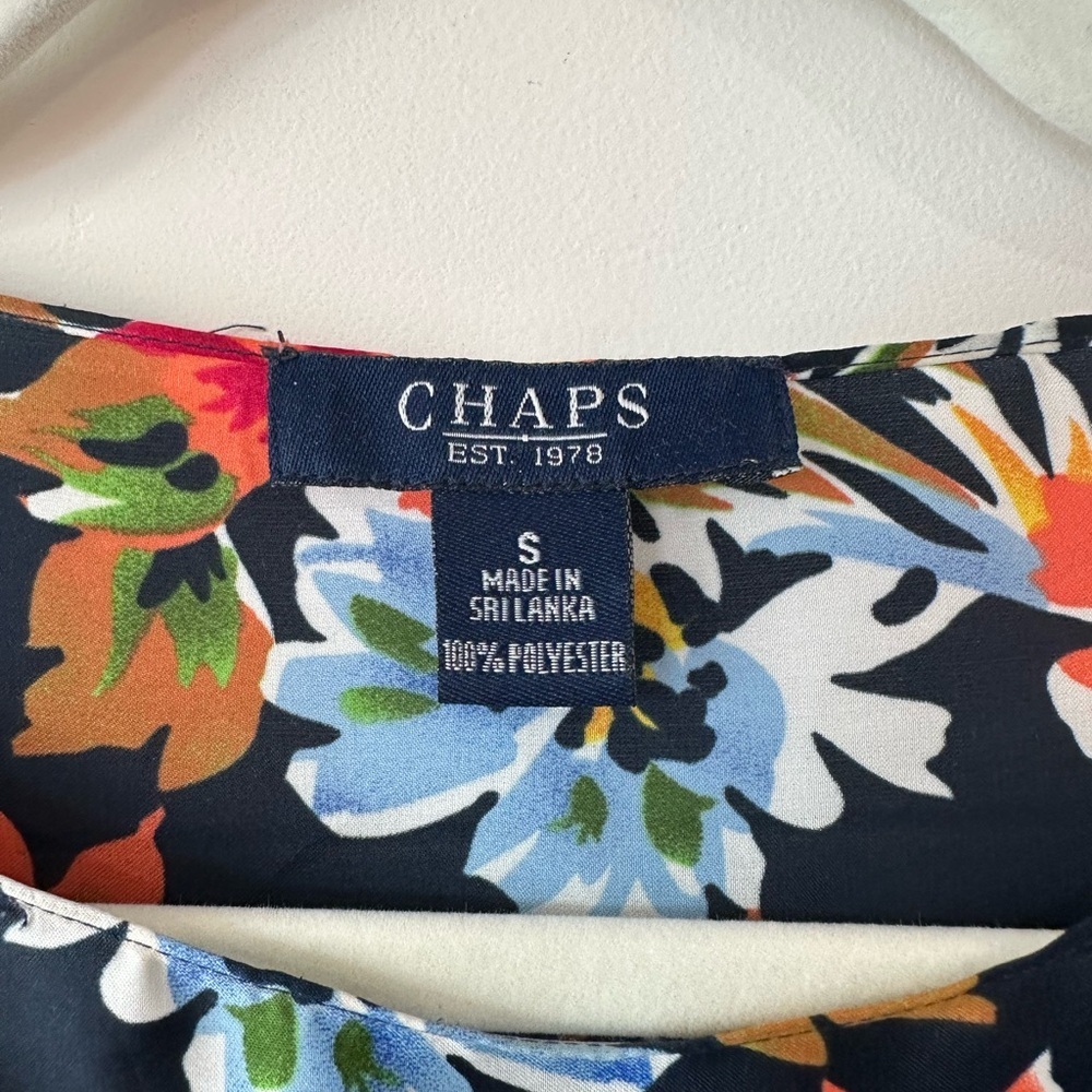 Chaps Black Floral Women's Blouse - Picture 3 of 3